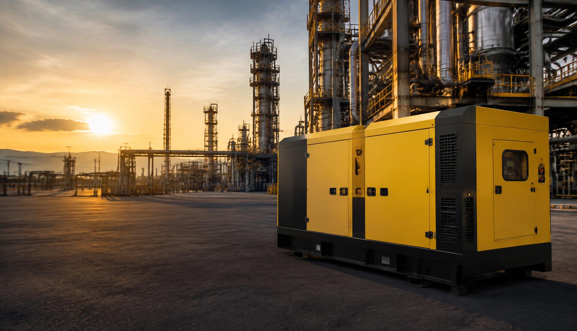 Grupo gerador em ambiente industrial