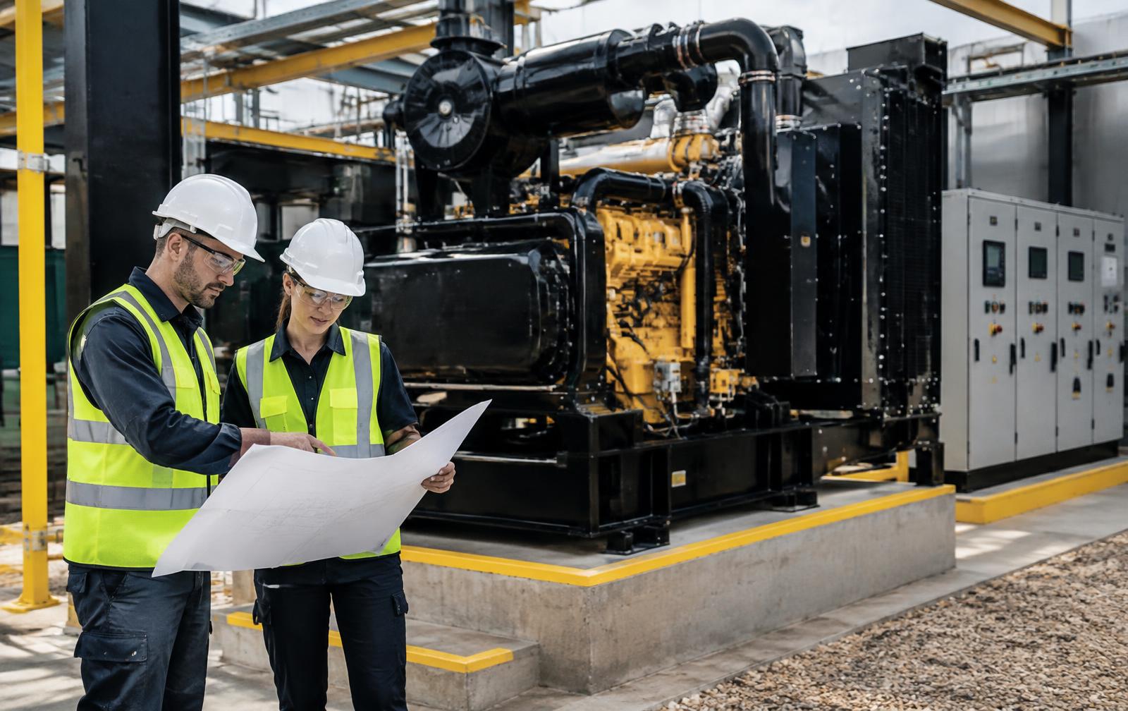 Profissionais planejando um projeto de geração de energia